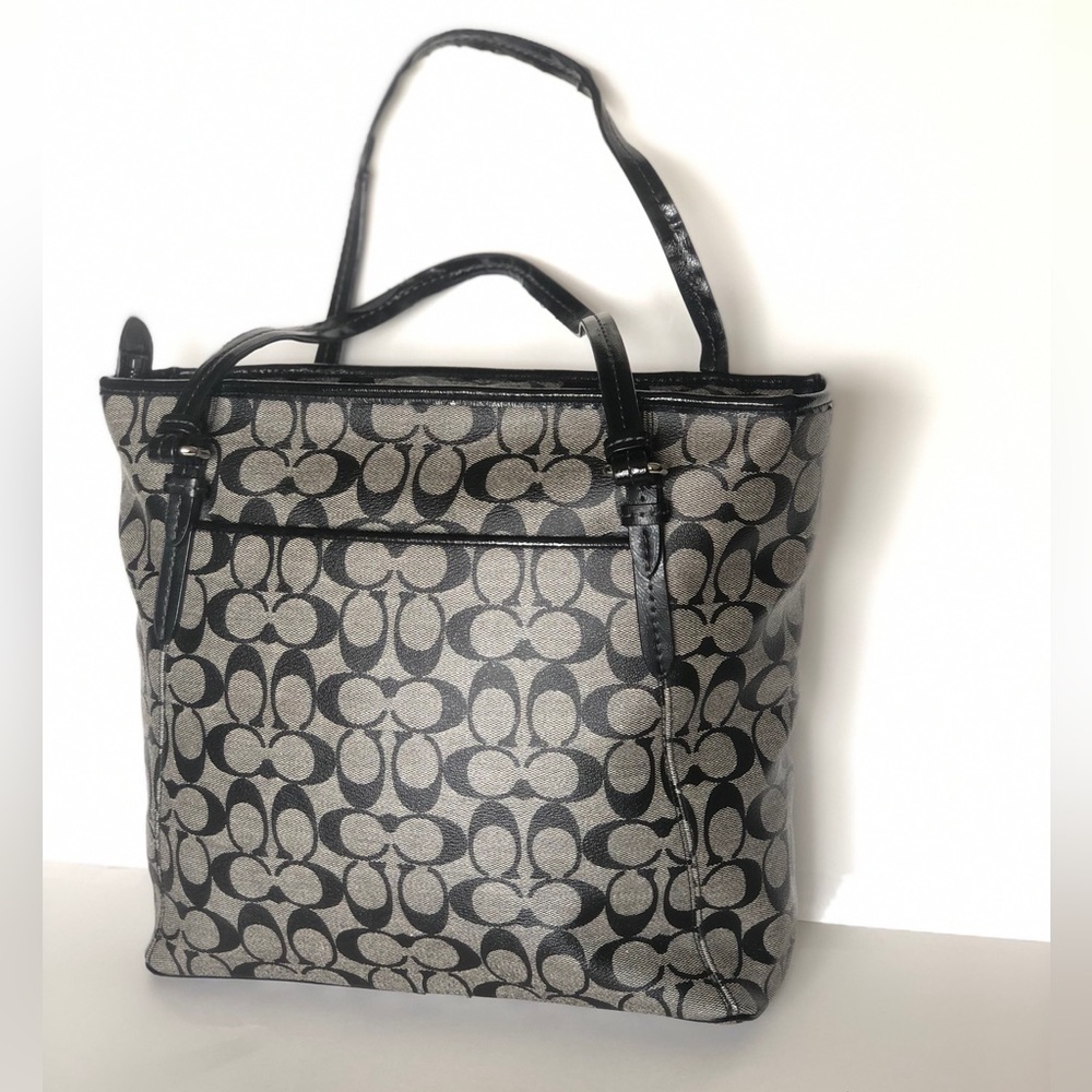 Coach Black Peyton Signature Tote - Picture 4 of 11